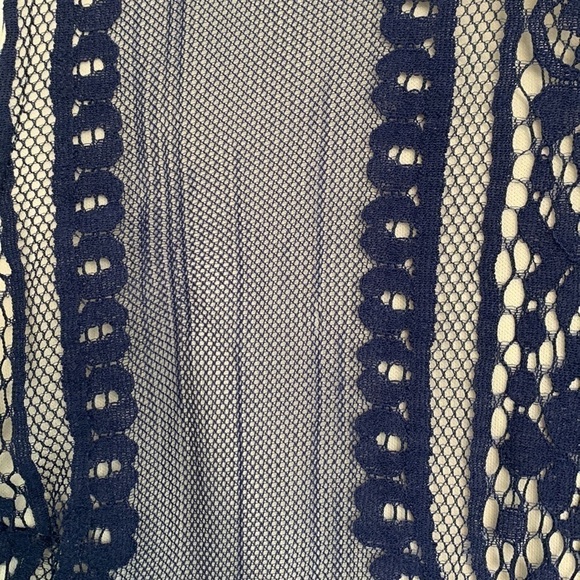 Blue Lace Tank Top Blouse - Picture 3 of 8